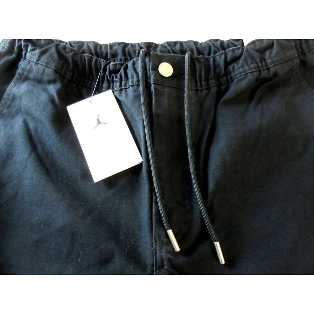Jordan Men's MJ Chicago Cotton Cargo Casual Air Jordan Logo Pants Black NWT